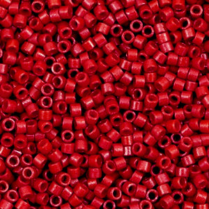 Miyuki Delica 11/0 Opaque Sf Dyed Bright Red
