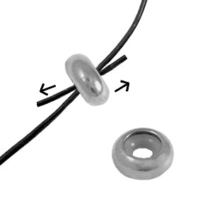 Macramé Sluiting (Stainless steel) 8x4mm Zilver (Smart Bead Stopper) - 1 stuk