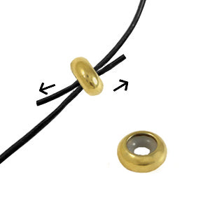 Macrame Closure (Stainless steel) 6x3mm Gold (Smart Bead Stopper)