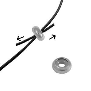 Macrame Closure (Stainless steel) 6x3mm Silver (Smart Bead Stopper)