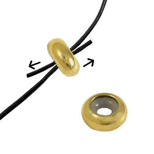 Macramé Sluiting (Stainless steel) 8x4mm Goud (Smart Bead Stopper) - 1 stuk