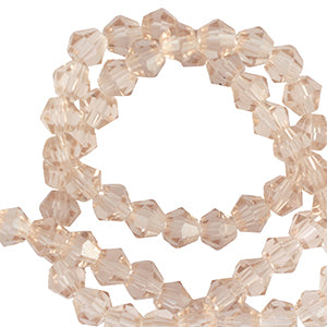 Top Faceted Beads Bicone 6mm Amber beige - 46 pieces