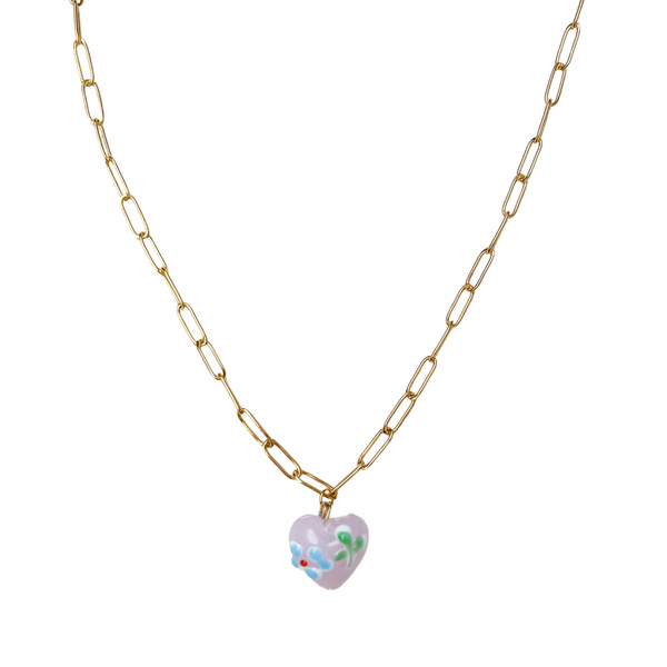 Ketting Millefiori Glass Heart