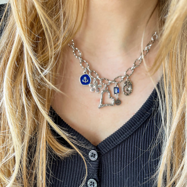 DQ Bedel Anker 15mm Donkerblauw Zilver - 1 stuk