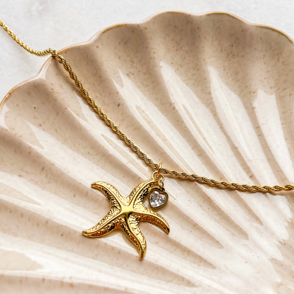 Bedel (Stainless Steel) Zirkonia Hartje Mix 9mm Goud - 1 stuk