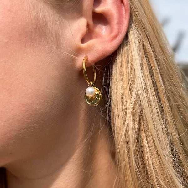 Earrings Creoles Stainless Steel 20mm Gold