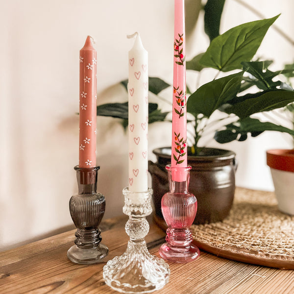 Kaarsen Kandelaar Glas Deco Transparant