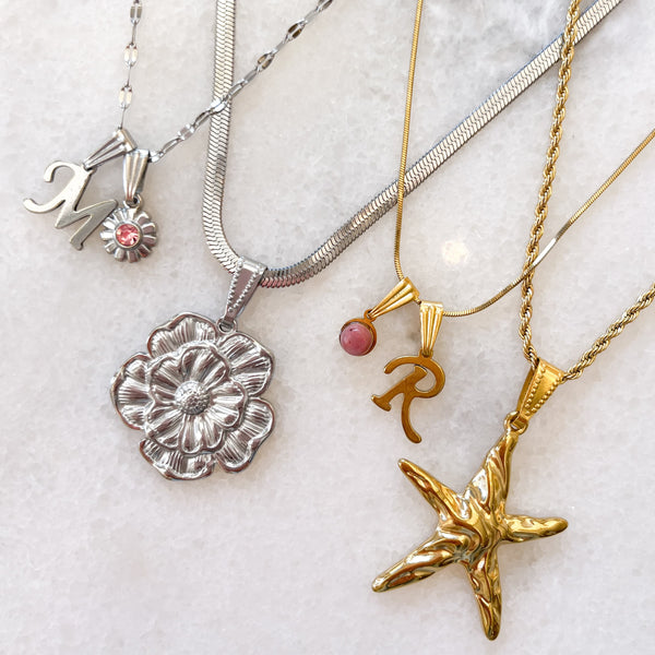 Bedel Natuursteen Munt 7.5mm Mix Goud - 1 stuk