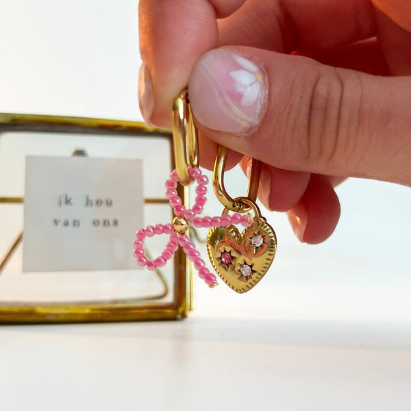 Bedel Hanger Strik Kralen Multi 15x17mm - 1 stuk