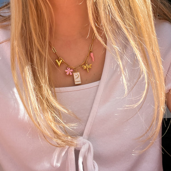 DQ Bedel Kaart The Moon 20mm Wit Goud - 1 stuk