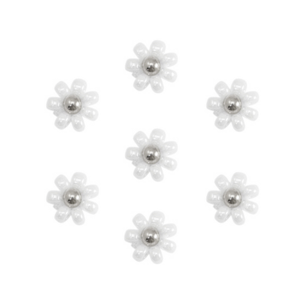 Miyuki Flower Bead 8mm White Silver