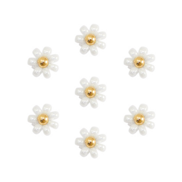 Miyuki Bloemen Kraal 8mm White Goud - 1 stuk