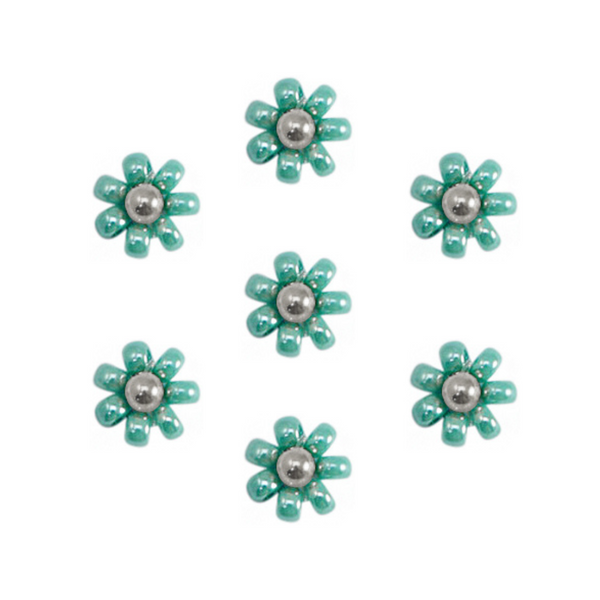 Miyuki Bloemen Kraal 8mm Turquoise Green Zilver - 1 stuk