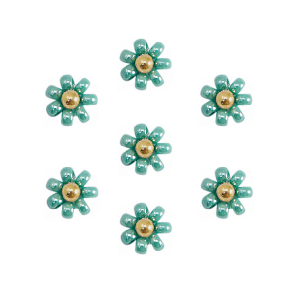 Miyuki Bloemen Kraal 8mm Turquoise Green Goud - 1 stuk