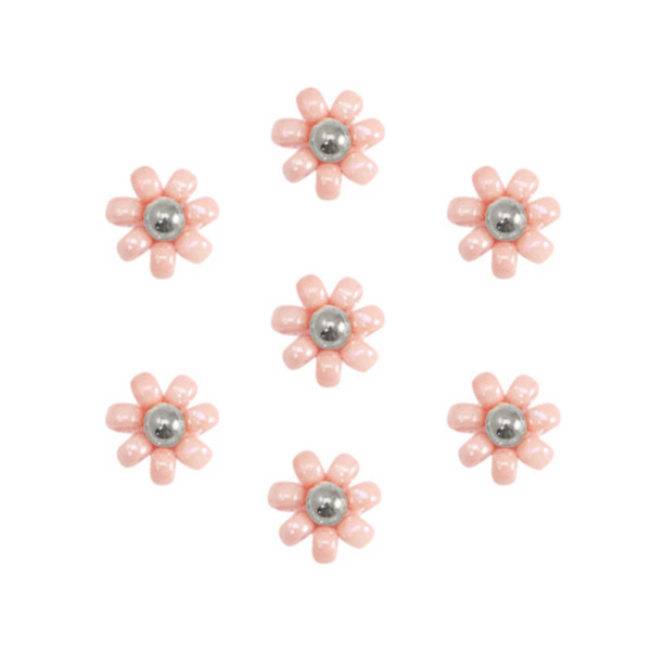 Miyuki Flower Bead 8mm Salmon Silver
