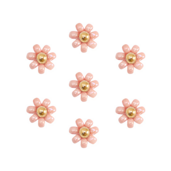 Miyuki Bloemen Kraal 8mm Salmon Goud - 1 stuk