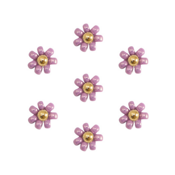 Miyuki Bloemen Kraal 8mm Purple Goud - 1 stuk