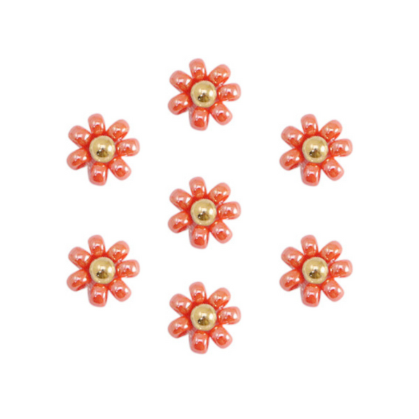 Miyuki Flower Bead 8mm Orange Gold