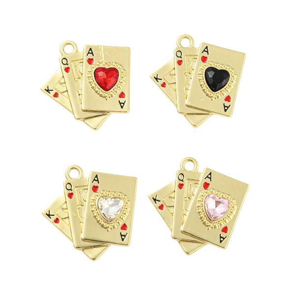 BQ Bedel Kaartspel Met Steentje 25mm Multi Goud - 1 stuk