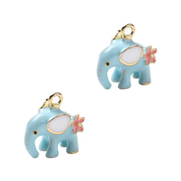 DQ Bedel Olifant Met Bloem 15mm Goud - 1 stuk