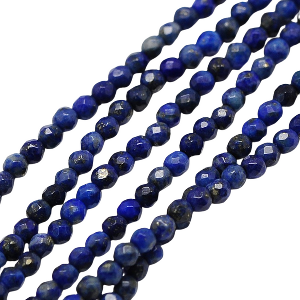 3mm Natuursteen Kralen Facet Rond Lapis Lazuli - 110 stuks