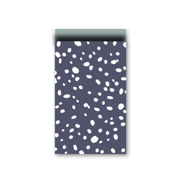 Cadeauzakje 12x19cm Dots Donkerblauw 5 stuks