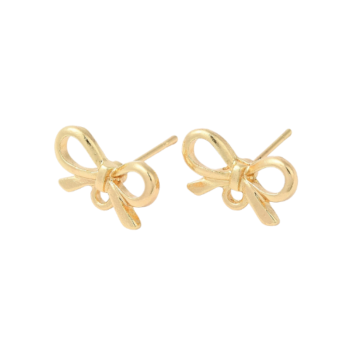 Oorbel Stekers Strikje Met Oog (stainless steel) Goud - 1 paar