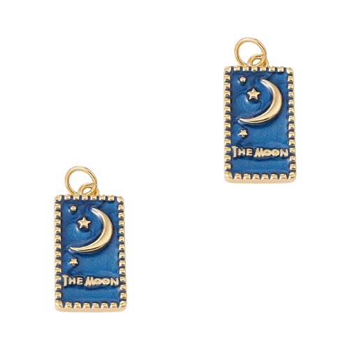 DQ Bedel Kaart The Moon 20mm Donkerblauw Goud - 1 stuk