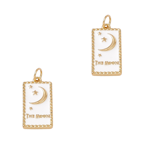 DQ Bedel Kaart The Moon 20mm Wit Goud - 1 stuk