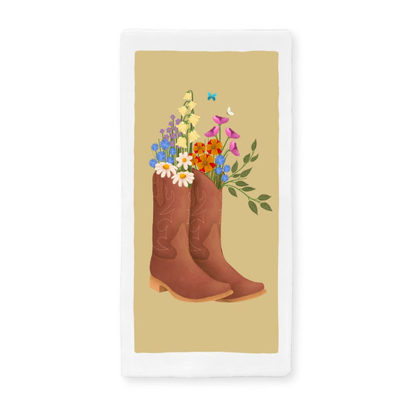 Tegeltje Met Illustratie Bits Of Bliss - Cowboy Laarzen