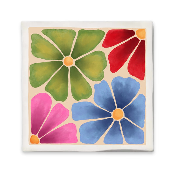 Tegeltje Met Illustratie Bits Of Bliss - Kleurrijke Bloemen