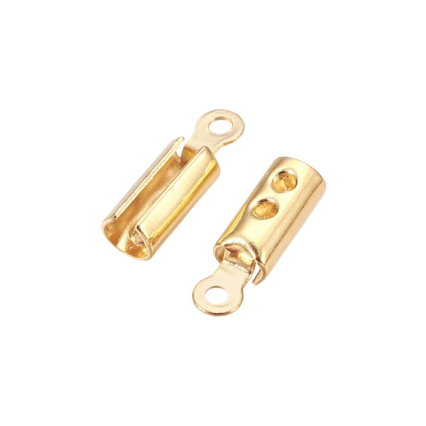 Veterklemmen (Stainless steel) 2mm Goud - 10 stuks