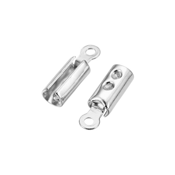 Veterklemmen (Stainless steel) 2mm Zilver - 10 stuks