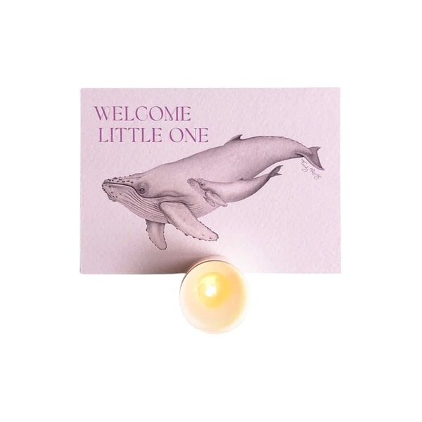 Feu de Mer Kaart Met Geurkaars - Welcome Little One Roze