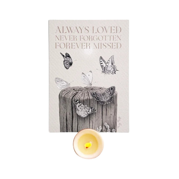 Feu de Mer Kaart Met Geurkaars - Always Loved, Never Forgotten, Forever Missed