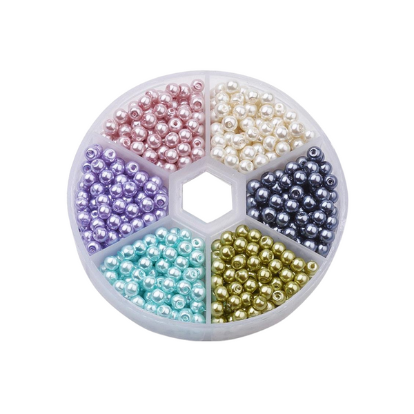 Kralen Voordeel Set 4mm Glaskralen Paars Blauw - 650 Stuks