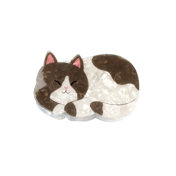 Haarclip Cat Brown White