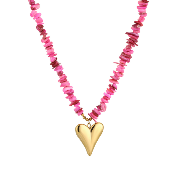 Ketting Pink Chips Heart