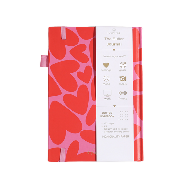 Bullet Journal Red Hearts