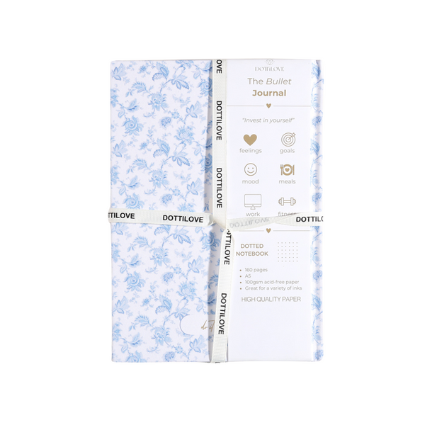 Bullet Journal Blue Flowers