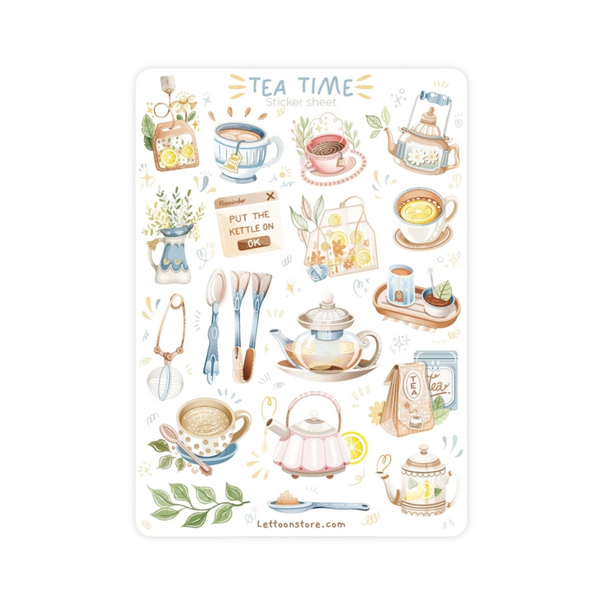 Stickervel Lettoon A6 - Tea Time