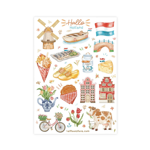 Stickervel Lettoon A6 - Hallo Holland