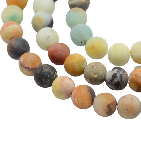 10mm Natuursteen Kralen Rond Flower Amazoniet - 10 Stuks