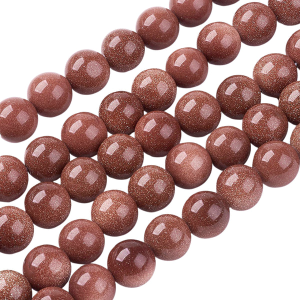 10mm Natuursteen Kralen Goudsteen Bruin - 10 Stuks