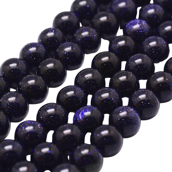 10mm Natuursteen Kralen Goudsteen Blauw - 10 Stuks