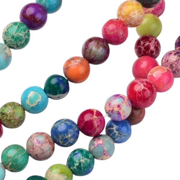 10mm Natuursteen Kralen Imperial Jaspis Mix - 10 Stuks