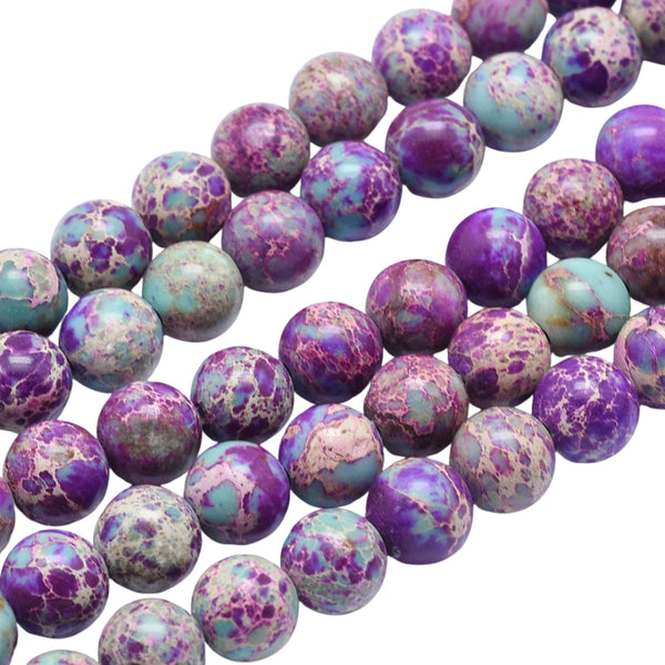 10mm Natuursteen Kralen Imperial Jaspis Violet - 10 Stuks