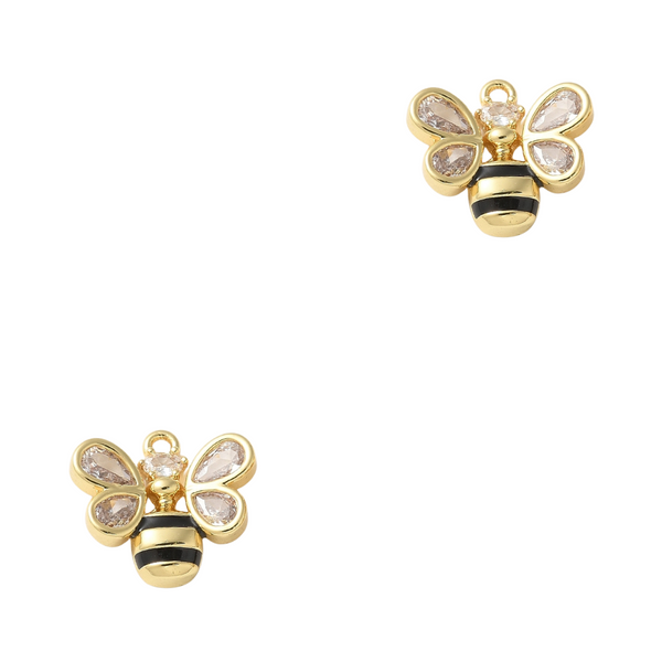 DQ Bedel Bij Zirkonia 14.5mm Goud - 1 stuk