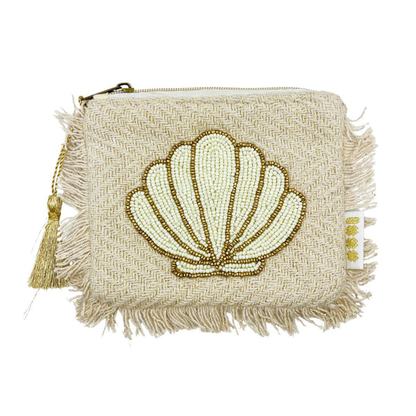 Make-up Tasje Kralen Beige Schelp