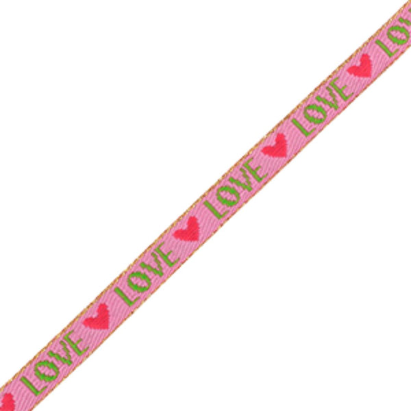 Lint Love Roze Groen - 1 meter